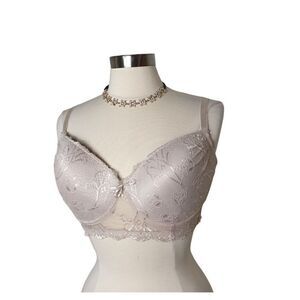 Women's Bra 38DD Full Coverage Lightly Padded Lace Bra Underwire 38E